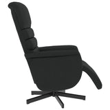 Fauteuil inclinable avec repose-pieds noir similicuir