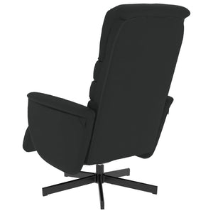 Fauteuil inclinable avec repose-pieds noir similicuir