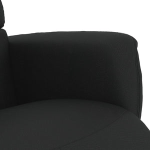 Fauteuil inclinable avec repose-pieds noir similicuir