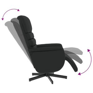 Fauteuil inclinable avec repose-pieds noir similicuir