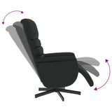 Fauteuil inclinable avec repose-pieds noir similicuir