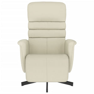 Fauteuil inclinable avec repose-pieds crème similicuir