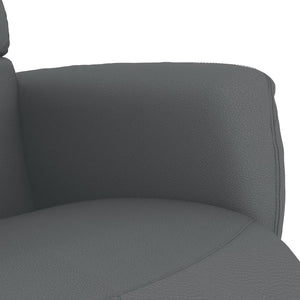 Fauteuil inclinable avec repose-pieds gris similicuir