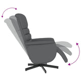 Fauteuil inclinable avec repose-pieds gris similicuir