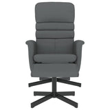 Fauteuil inclinable avec repose-pied gris similicuir