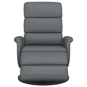 Fauteuil inclinable avec repose-pieds gris similicuir
