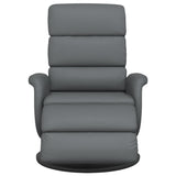Fauteuil inclinable avec repose-pieds gris similicuir