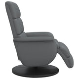 Fauteuil inclinable avec repose-pieds gris similicuir