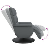 Fauteuil inclinable avec repose-pieds gris similicuir