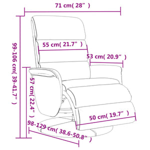 Fauteuil inclinable avec repose-pieds gris similicuir