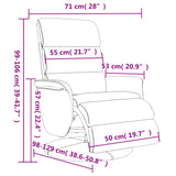 Fauteuil inclinable avec repose-pieds gris similicuir