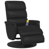 Fauteuil inclinable de massage repose-pieds noir similicuir