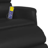 Fauteuil inclinable de massage repose-pieds noir similicuir