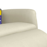 Fauteuil inclinable de massage et repose-pieds crème similicuir