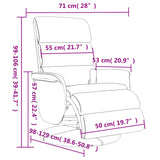 Fauteuil inclinable de massage et repose-pieds crème similicuir
