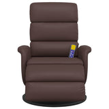 Fauteuil inclinable de massage repose-pieds marron similicuir