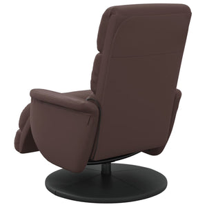 Fauteuil inclinable de massage repose-pieds marron similicuir
