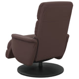 Fauteuil inclinable de massage repose-pieds marron similicuir