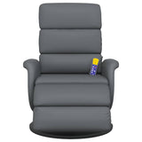 Fauteuil inclinable de massage repose-pieds gris similicuir
