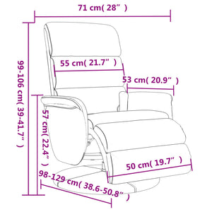Fauteuil inclinable de massage repose-pieds gris similicuir
