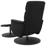 Fauteuil inclinable de massage avec repose-pied noir similicuir