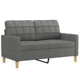 Canapé 2 places avec oreillers gris foncé 120 cm tissu