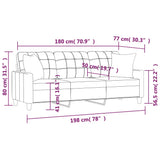 Canapé 3 places avec oreillers cappuccino 180 cm similicuir