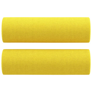 Canapé 2 places avec oreillers jaune clair 120 cm tissu