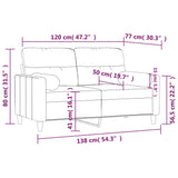 Canapé 2 places avec oreillers jaune clair 120 cm tissu