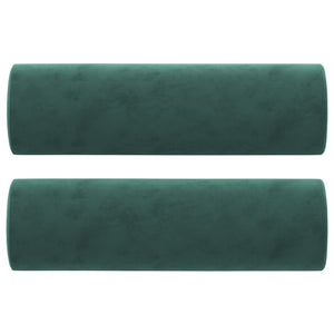Canapé 2 places avec oreillers vert foncé 120 cm velours