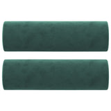 Canapé 2 places avec oreillers vert foncé 120 cm velours