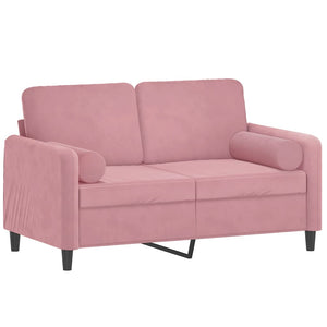 Canapé 2 places avec oreillers décoratifs rose 120 cm velours