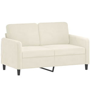 Canapé 2 places avec oreillers décoratifs crème 120 cm velours