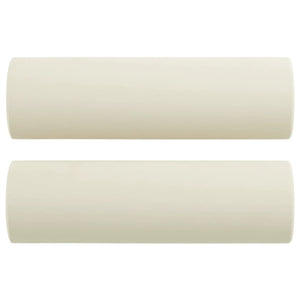 Canapé 2 places avec oreillers décoratifs crème 120 cm velours