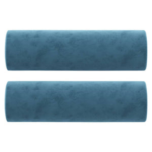Canapé 2 places avec oreillers décoratifs bleu 120 cm velours