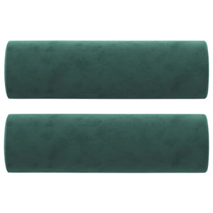 Canapé 2 places avec oreillers vert foncé 140 cm velours