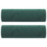 Canapé 2 places avec oreillers vert foncé 140 cm velours