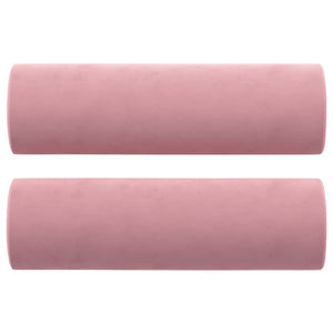 Canapé 2 places avec oreillers décoratifs rose 140 cm velours