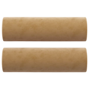 Canapé 2 places avec oreillers décoratifs brun 140 cm velours