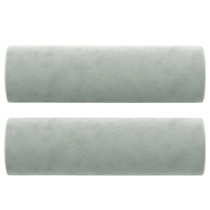 Canapé 3 places avec oreillers gris clair 180 cm velours