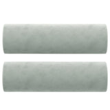 Canapé 3 places avec oreillers gris clair 180 cm velours