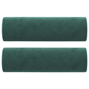 Canapé 3 places avec oreillers vert foncé 180 cm velours