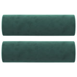 Canapé 3 places avec oreillers vert foncé 180 cm velours