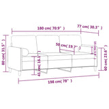 Canapé 3 places avec oreillers vert foncé 180 cm velours