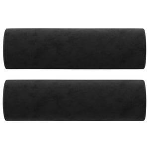 Canapé 3 places avec oreillers décoratifs noir 180 cm velours