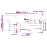 Canapé 3 places avec oreillers décoratifs marron 180 cm velours