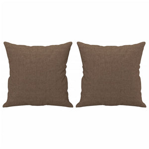 Canapé 2 places avec oreillers décoratifs marron 120 cm tissu