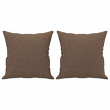 Canapé 2 places avec oreillers décoratifs marron 120 cm tissu