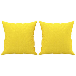 Canapé 2 places avec oreillers jaune clair 120 cm tissu
