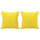Canapé 2 places avec oreillers jaune clair 120 cm tissu